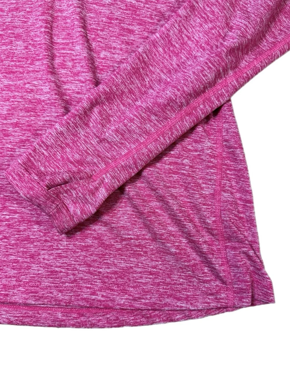 Nike Dri-Fit Heathered Pink Quarter-Zip Long Sleeve Top Women’s Size M